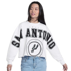 San Antonio Spurs G-III 4Her by Carl Banks Women's Bleachers Cropped French Terry Sweatshirt Outlet