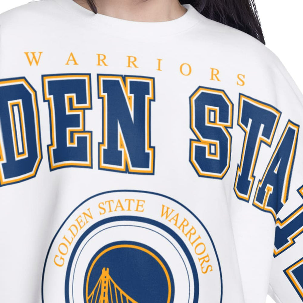 Golden State Warriors G-III 4Her by Carl Banks Women's Bleachers Cropped French Terry Sweatshirt sale Discount