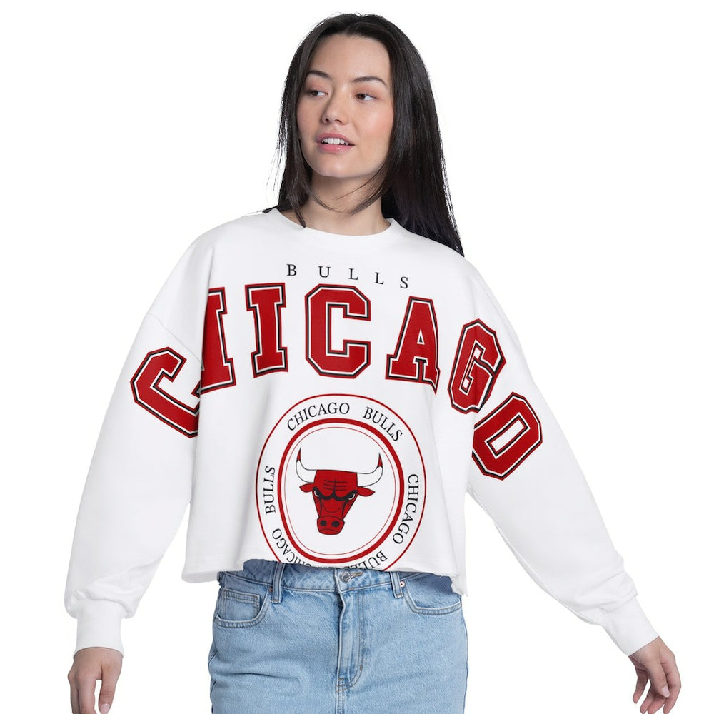 Chicago Bulls G-III 4Her by Carl Banks Women's Bleachers Cropped French Terry Sweatshirt On Sale