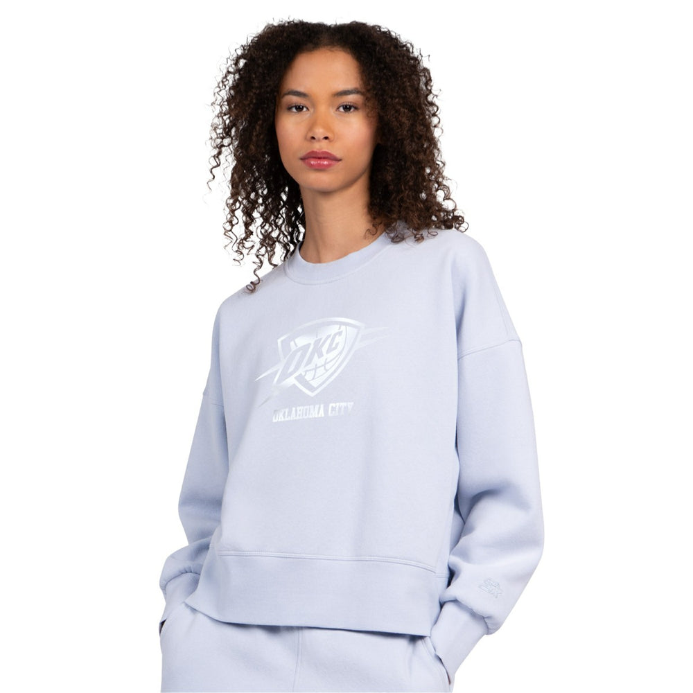 Oklahoma City Thunder Starter Women's Pastel Boxy Sweatshirt New