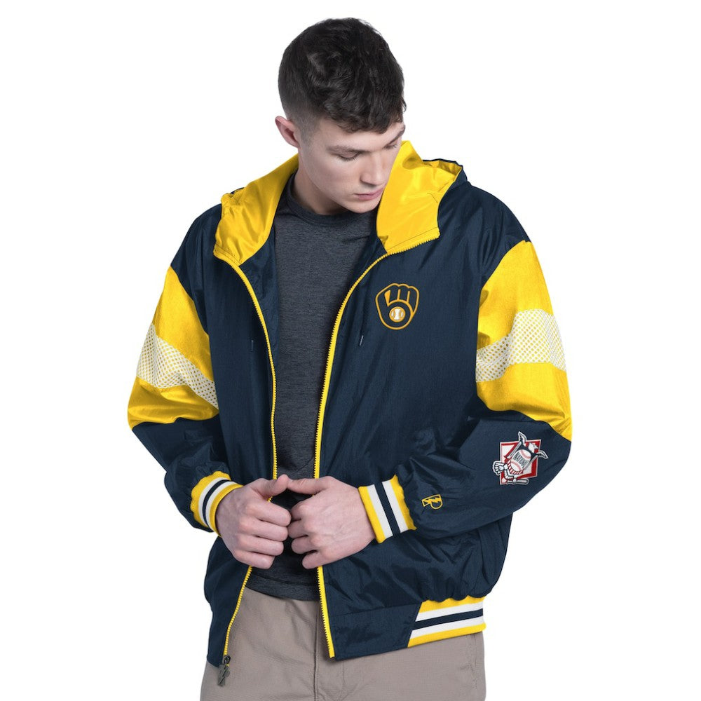 Milwaukee Brewers Pro Player Legacy Lightweight Full-Zip Hooded Jacket | MLB Discount