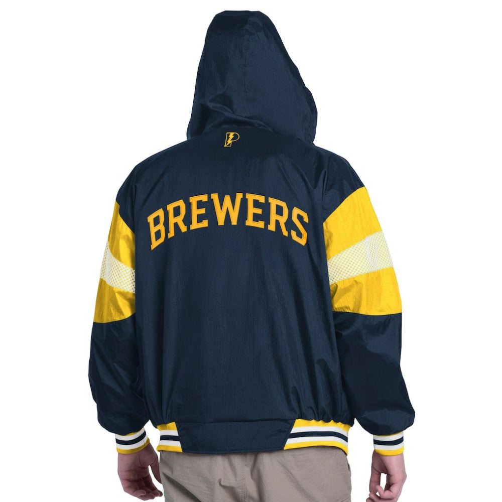 Milwaukee Brewers Pro Player Legacy Lightweight Full-Zip Hooded Jacket | MLB Discount