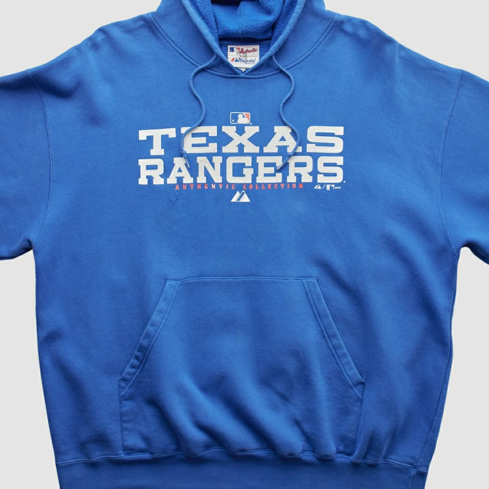 Texas Rangers Majestic 2000s Hooded Pullover Sweatshirt | MLB Sale