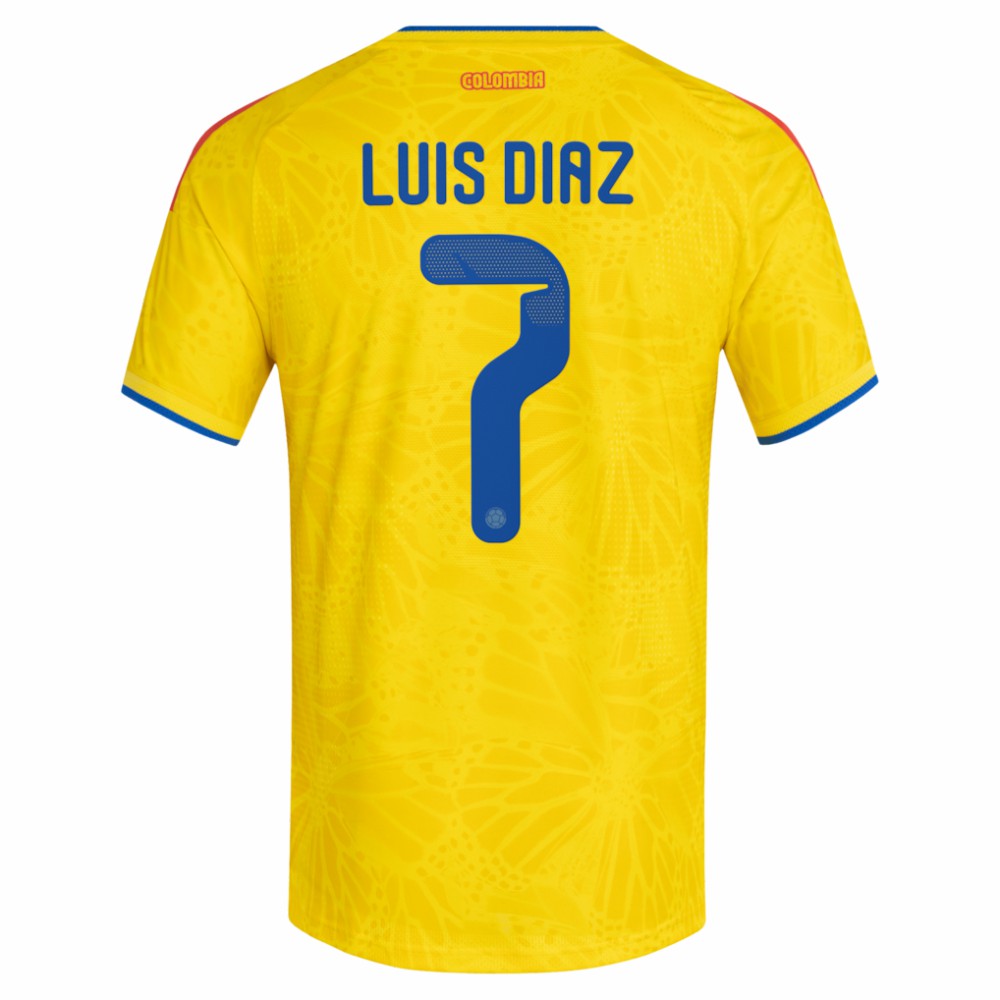 Luis Diaz Colombia National Team 2026 Home Jersey Yellow - Adidas