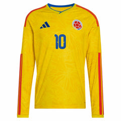 James Rodriguez Colombia National Team 2026 Home Replica Long Sleeve Jersey Yellow - Adidas