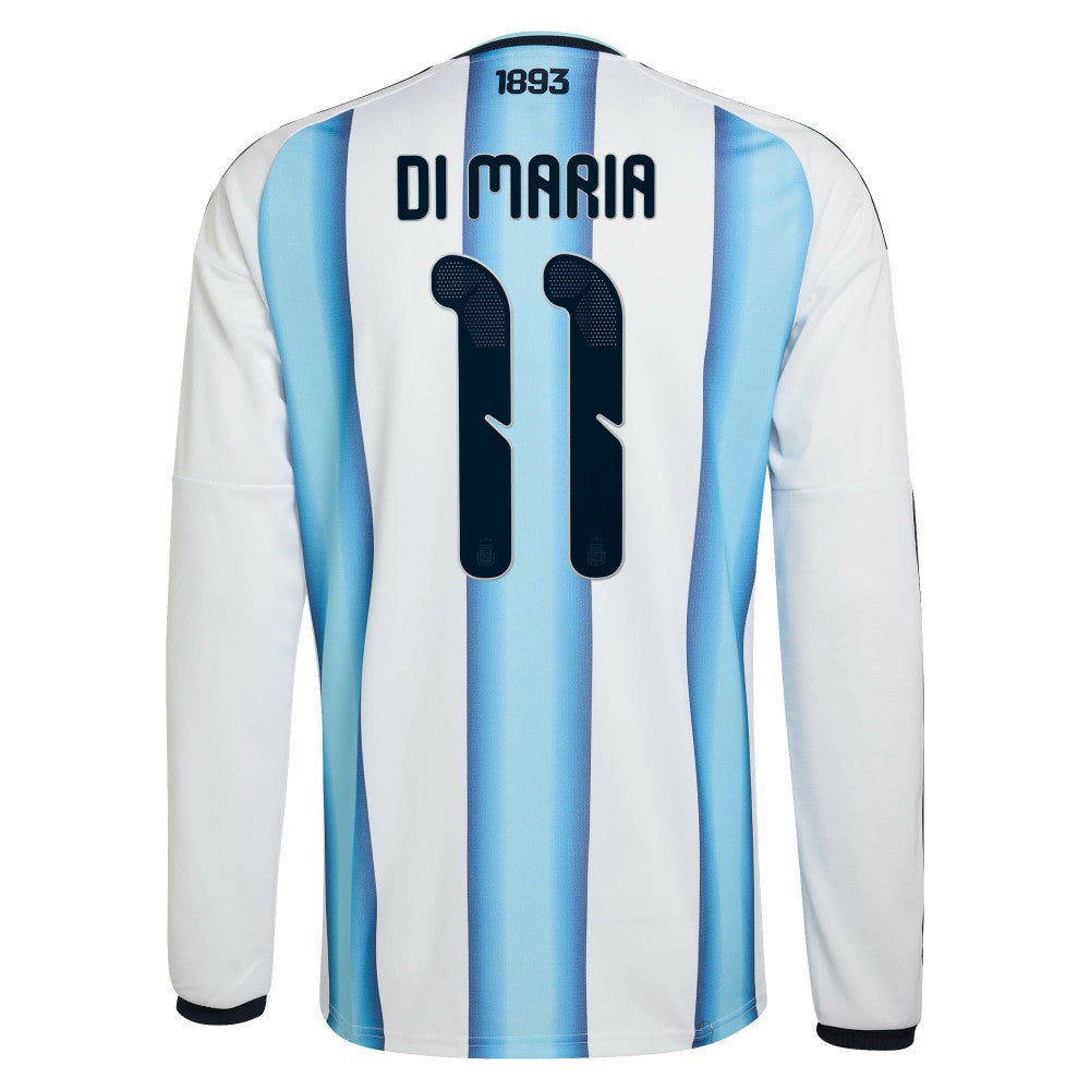 Angel Di Maria Argentina National Team 2026 Home Replica Long Sleeve Jersey White - Adidas