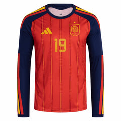 Lamine Yamal Spain National Team 2026 Home Replica Long Sleeve Jersey Red - Adidas