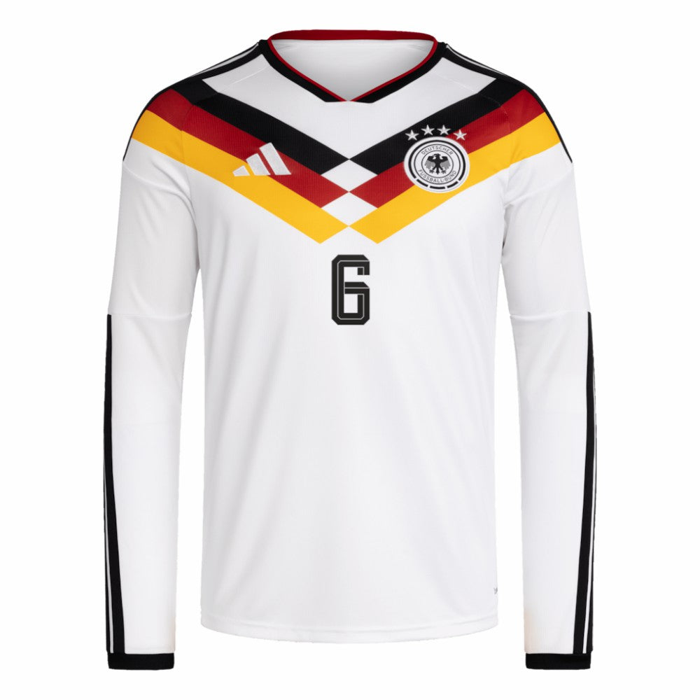 Joshua Kimmich Germany National Team 2026 Home Replica Long Sleeve Jersey White - Adidas