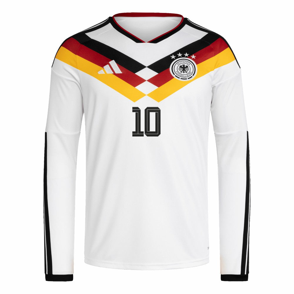 Jamal Musiala Germany National Team 2026 Home Replica Long Sleeve Jersey White - Adidas