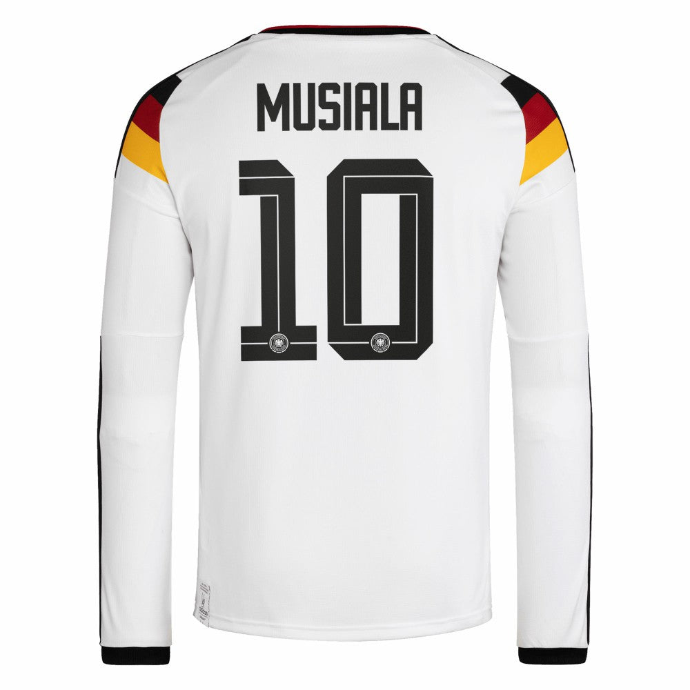Jamal Musiala Germany National Team 2026 Home Replica Long Sleeve Jersey White - Adidas