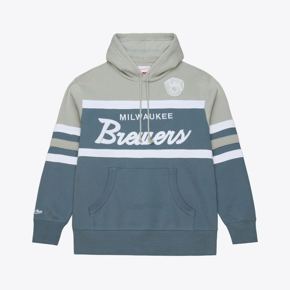 Milwaukee Brewers Mitchell & Ness Cooperstown Collection Thunderstorm Head Coach Hoodie | MLB US