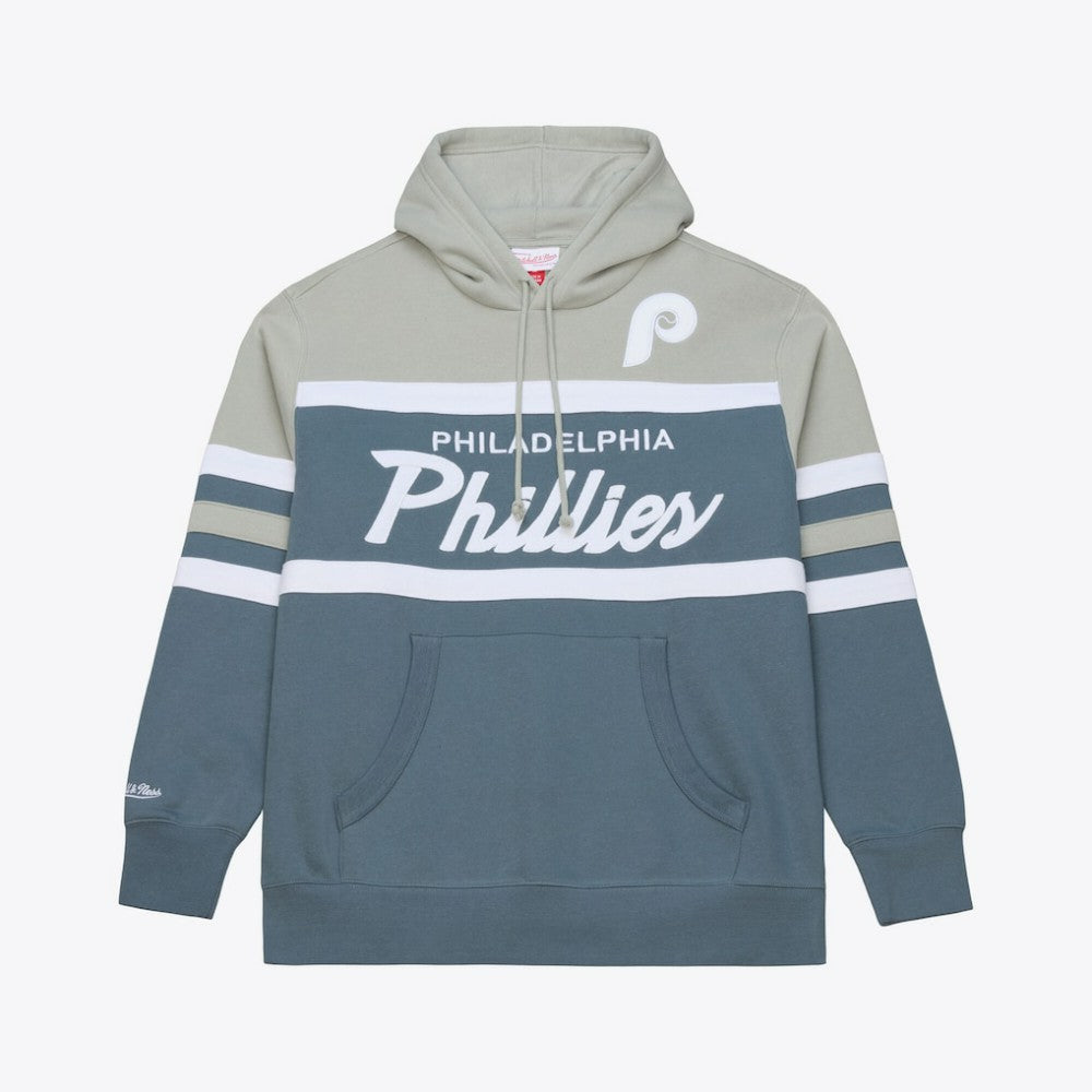 Philadelphia Phillies Mitchell & Ness Cooperstown Collection Thunderstorm Head Coach Hoodie | MLB New