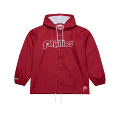 Philadelphia Phillies Mitchell & Ness Full-Snap Hooded Coaches Jacket | MLB Outlet