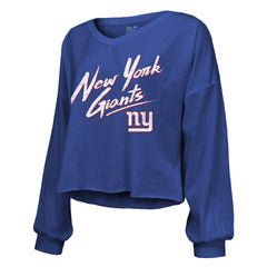 New York Giants  Cam Skattebo  Majestic Threads Women's Script Name & Number Long Sleeve T-Shirt