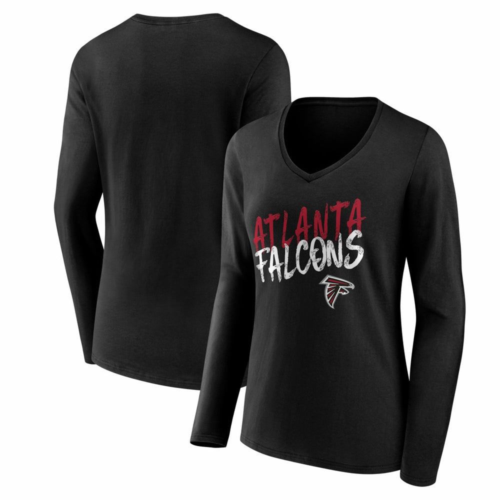 Atlanta Falcons  Women's Hustle Long Sleeve V-Neck T-Shirt