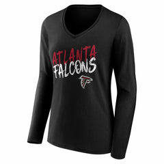 Atlanta Falcons  Women's Hustle Long Sleeve V-Neck T-Shirt