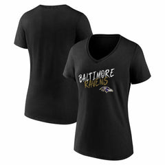 Baltimore Ravens  Women's Hustle V-Neck T-Shirt