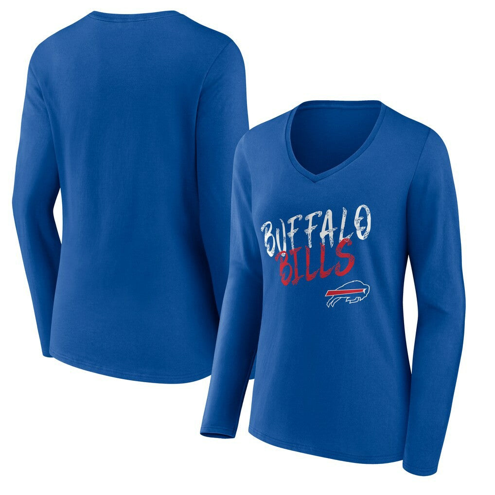Buffalo Bills  Women's Hustle Long Sleeve V-Neck T-Shirt