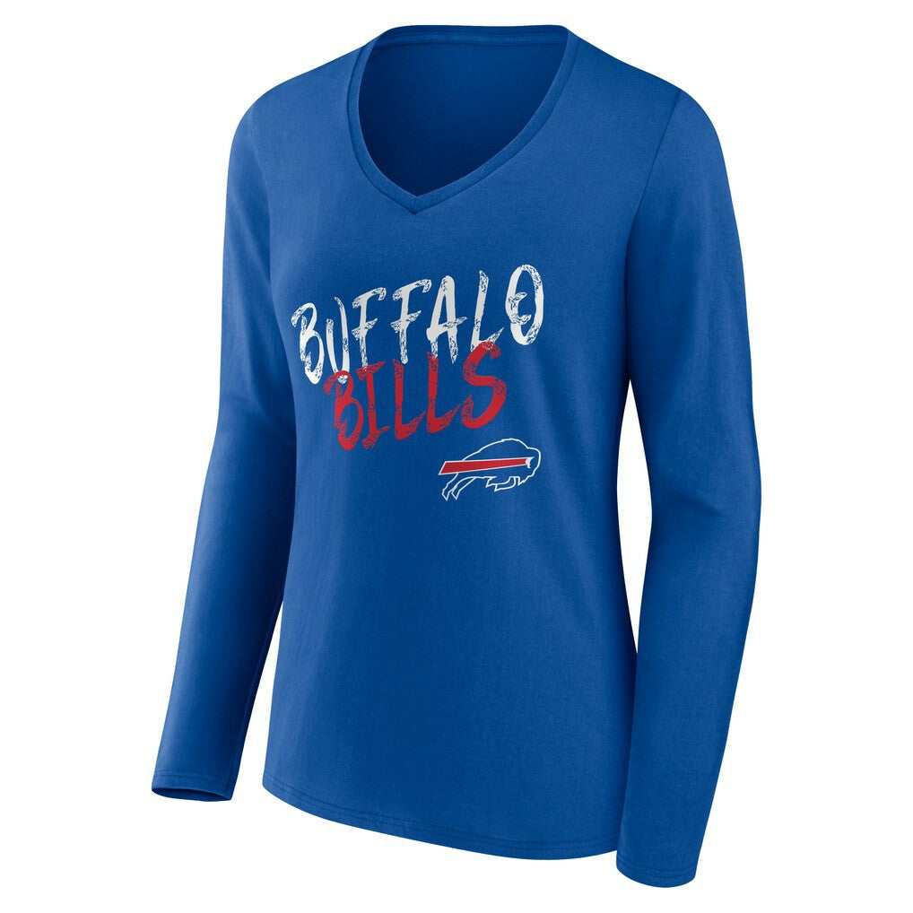 Buffalo Bills  Women's Hustle Long Sleeve V-Neck T-Shirt