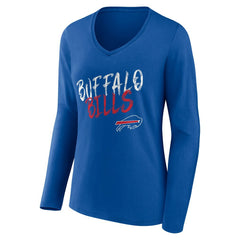 Buffalo Bills  Women's Hustle Long Sleeve V-Neck T-Shirt