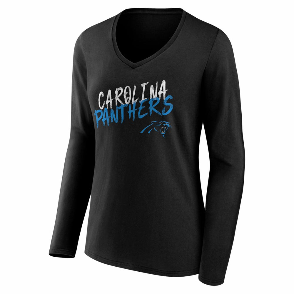 Carolina Panthers  Women's Hustle Long Sleeve V-Neck T-Shirt