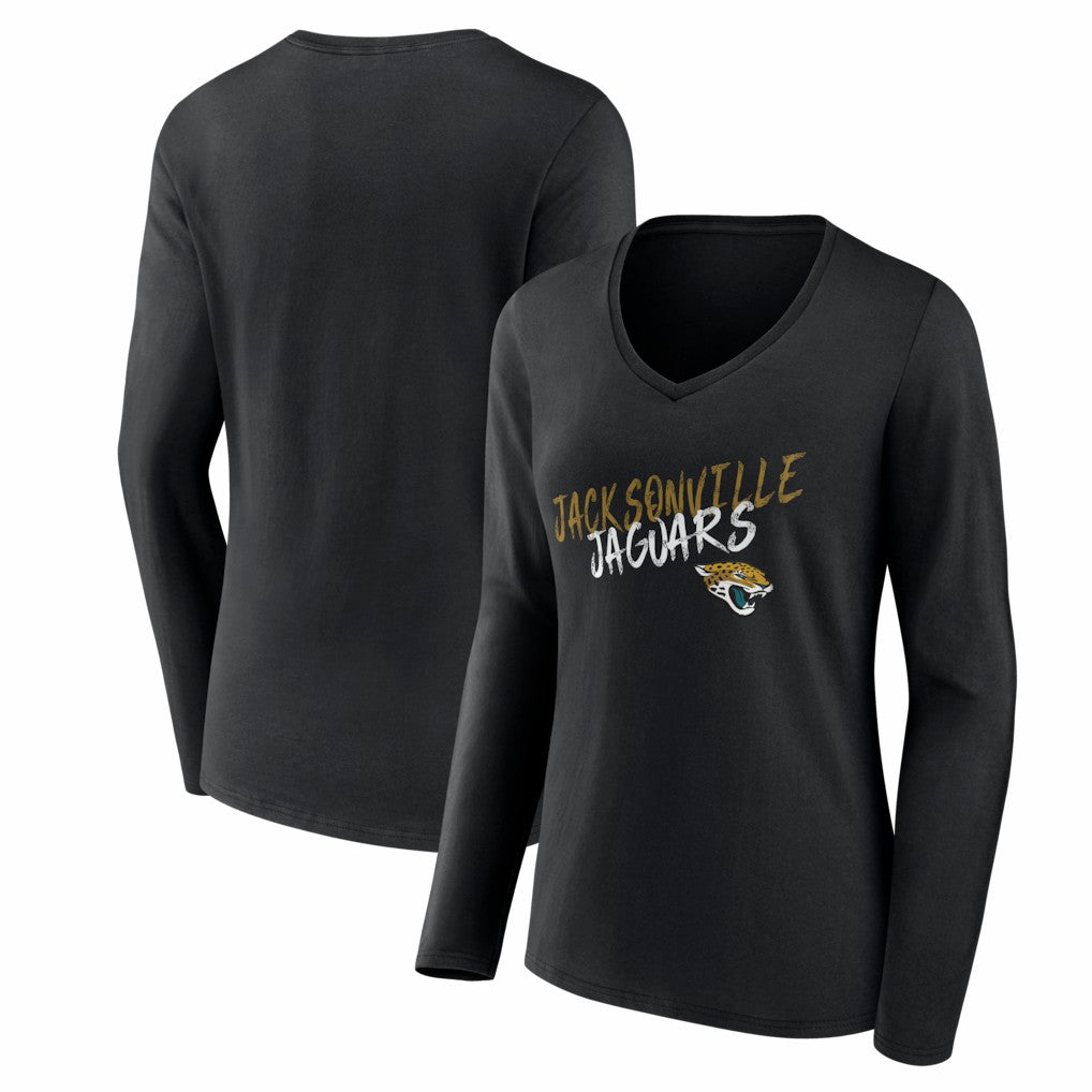 Jacksonville Jaguars  Women's Hustle Long Sleeve V-Neck T-Shirt