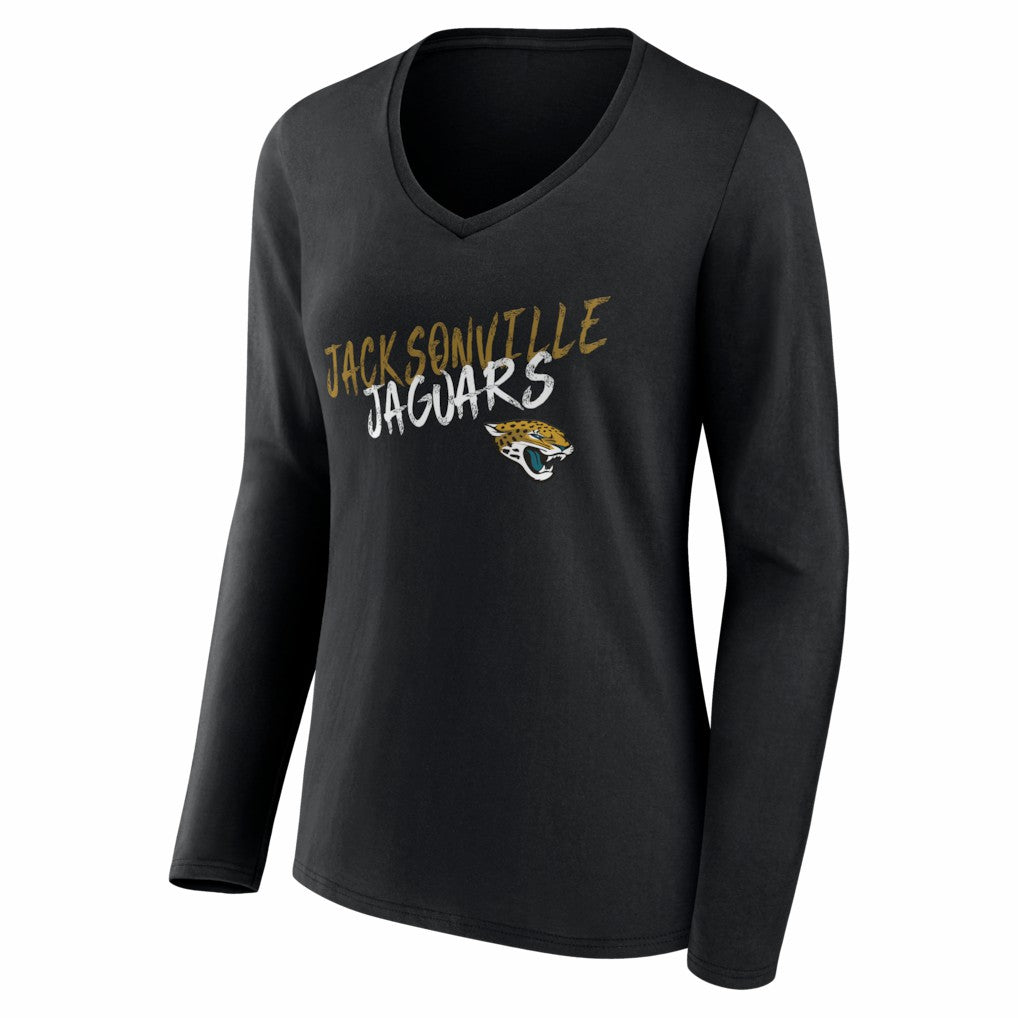 Jacksonville Jaguars  Women's Hustle Long Sleeve V-Neck T-Shirt
