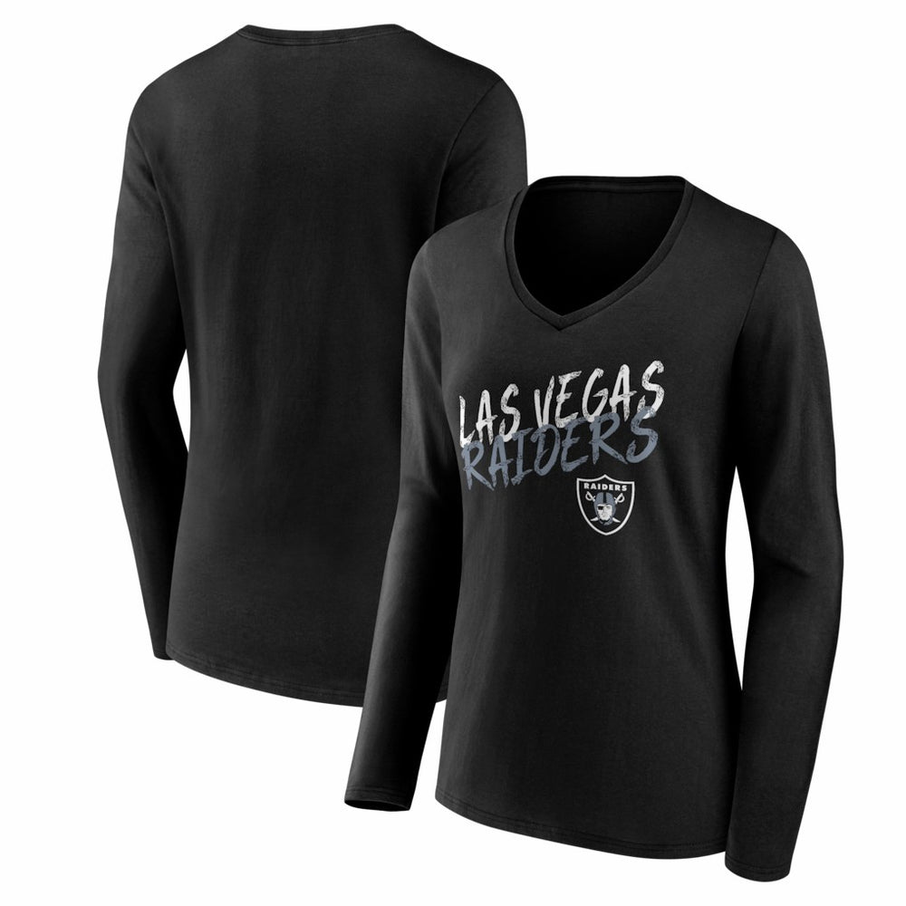 Las Vegas Raiders  Women's Hustle Long Sleeve V-Neck T-Shirt