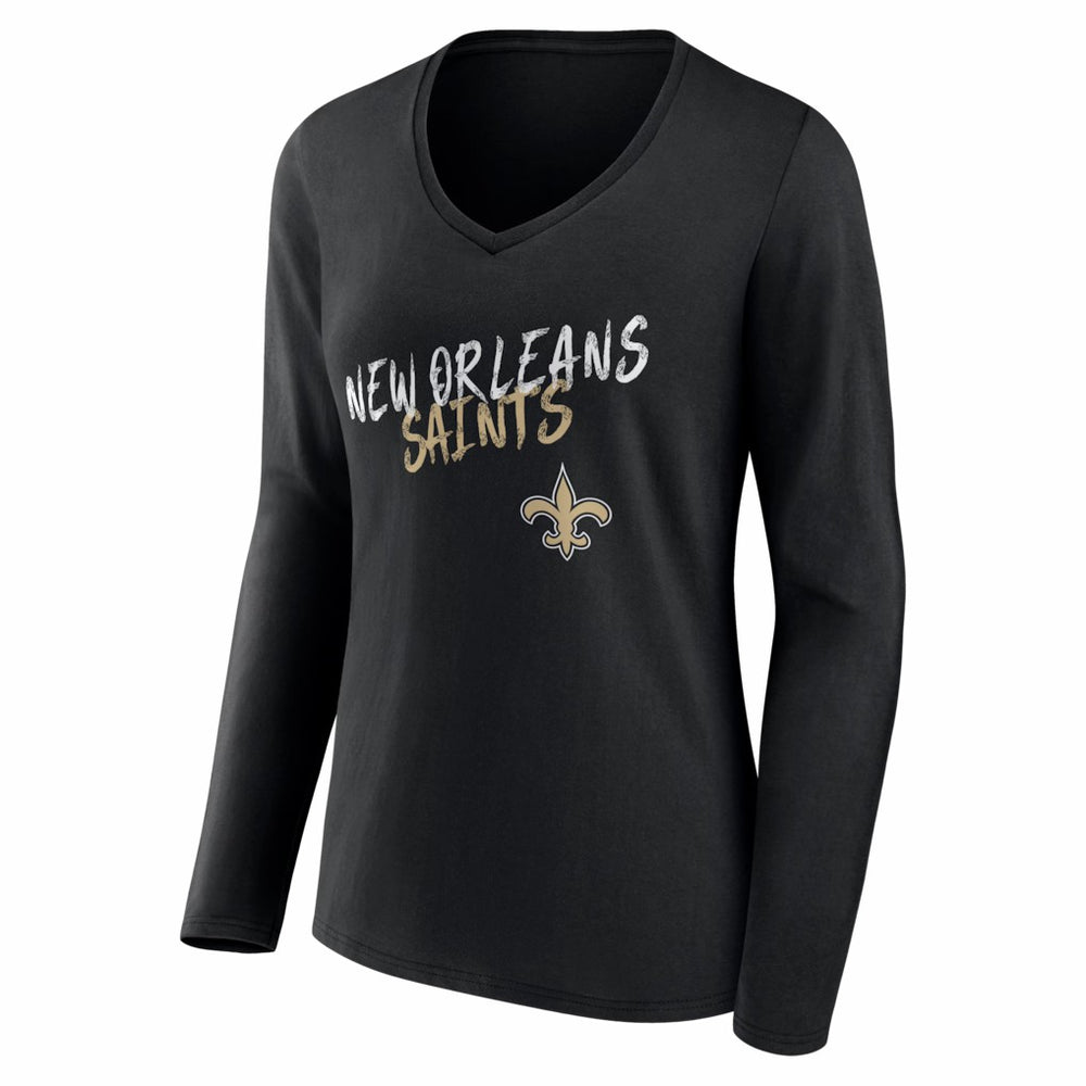New Orleans Saints  Women's Hustle Long Sleeve V-Neck T-Shirt