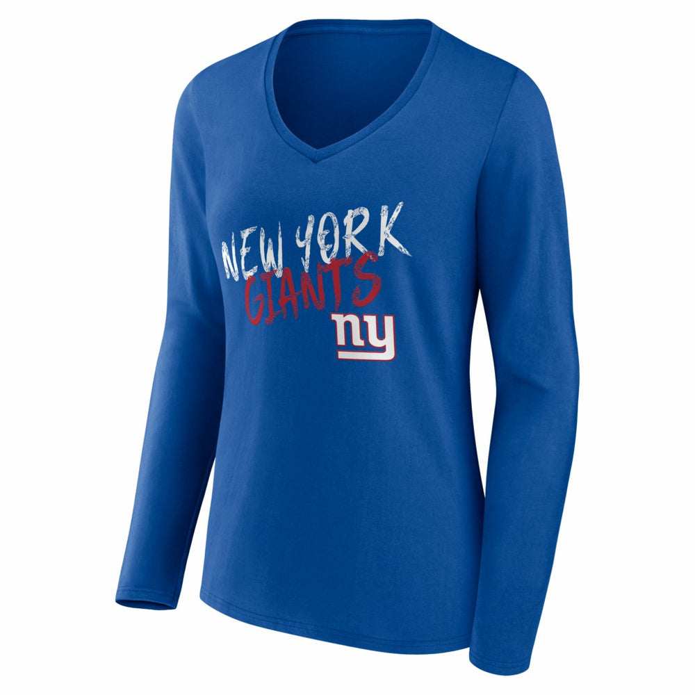 New York Giants  Women's Hustle Long Sleeve V-Neck T-Shirt