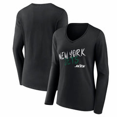 New York Jets  Women's Hustle Long Sleeve V-Neck T-Shirt