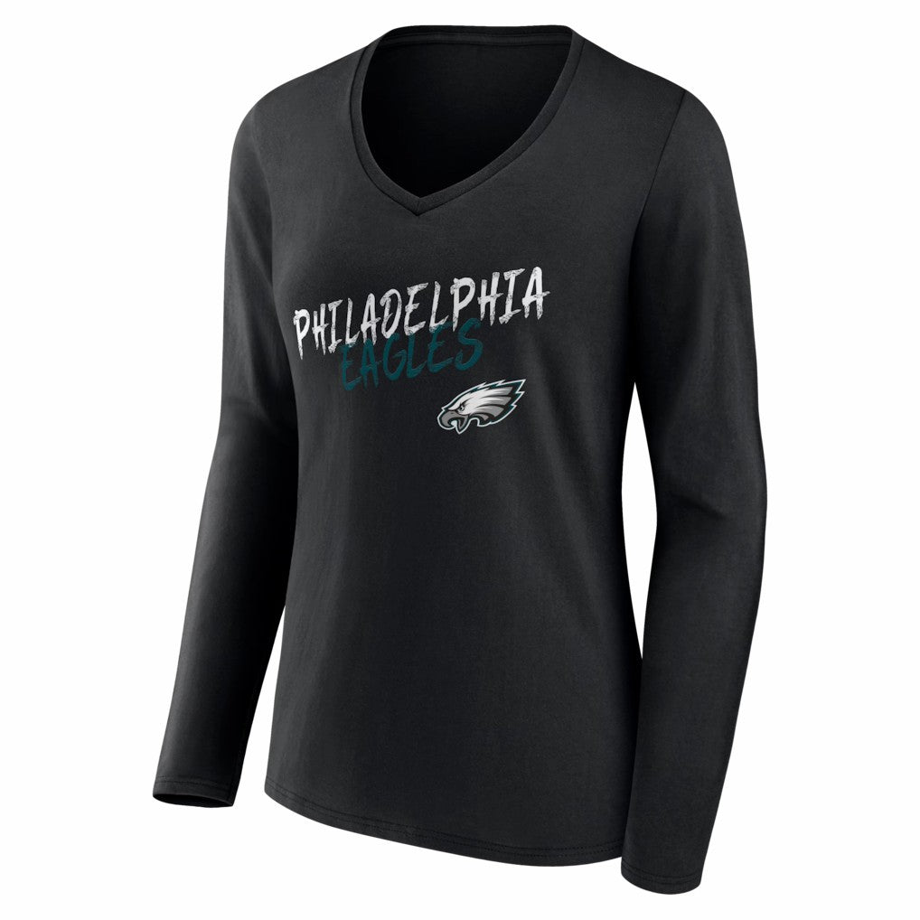 Philadelphia Eagles  Women's Hustle Long Sleeve V-Neck T-Shirt