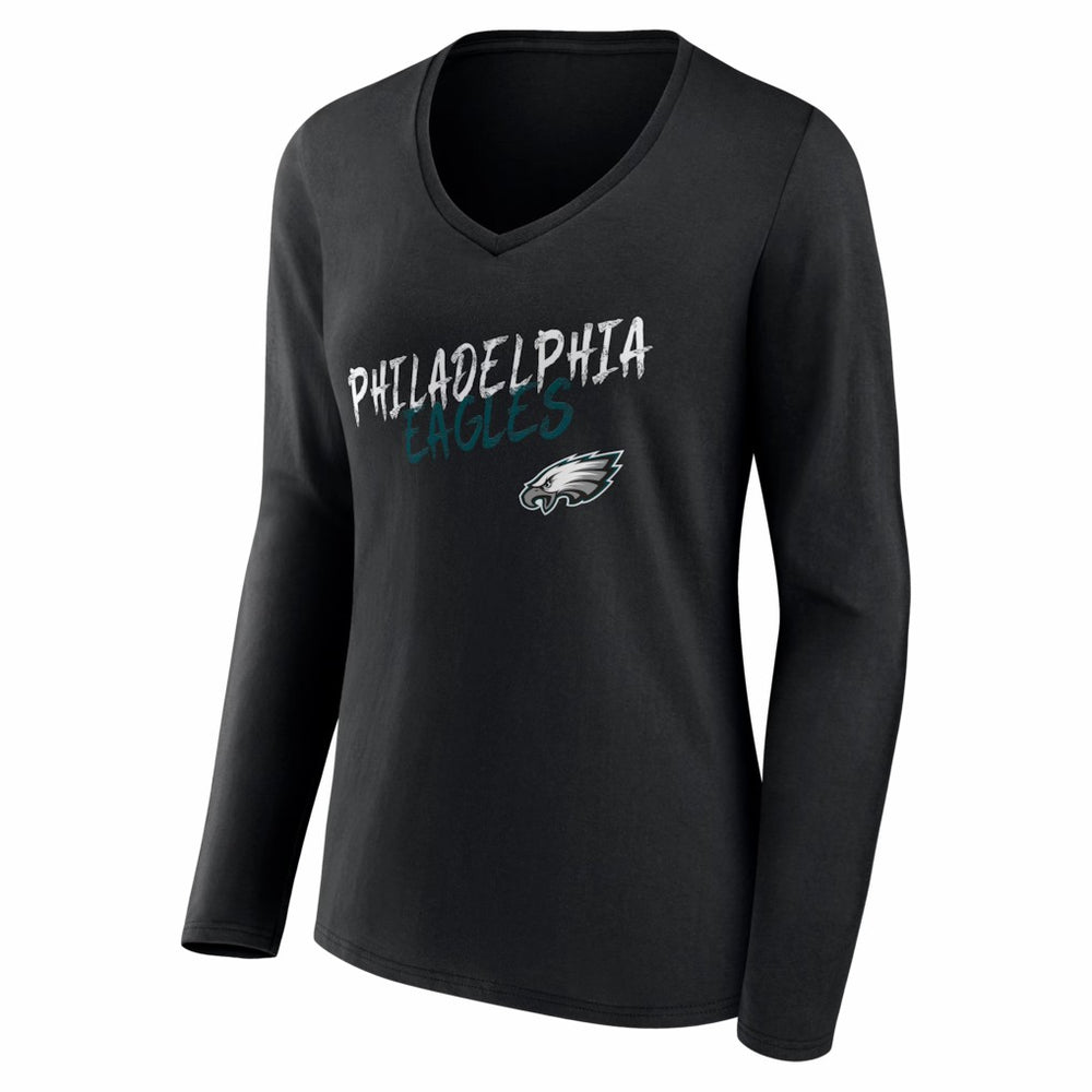 Philadelphia Eagles  Women's Hustle Long Sleeve V-Neck T-Shirt