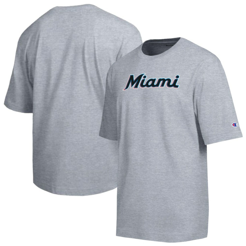 Miami Marlins Champion All Star Chenille Wordmark T-Shirt | MLB Outlet