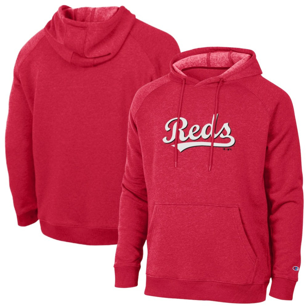 Cincinnati Reds Champion Triumph Tri-Blend Raglan Hoodie | MLB Discount