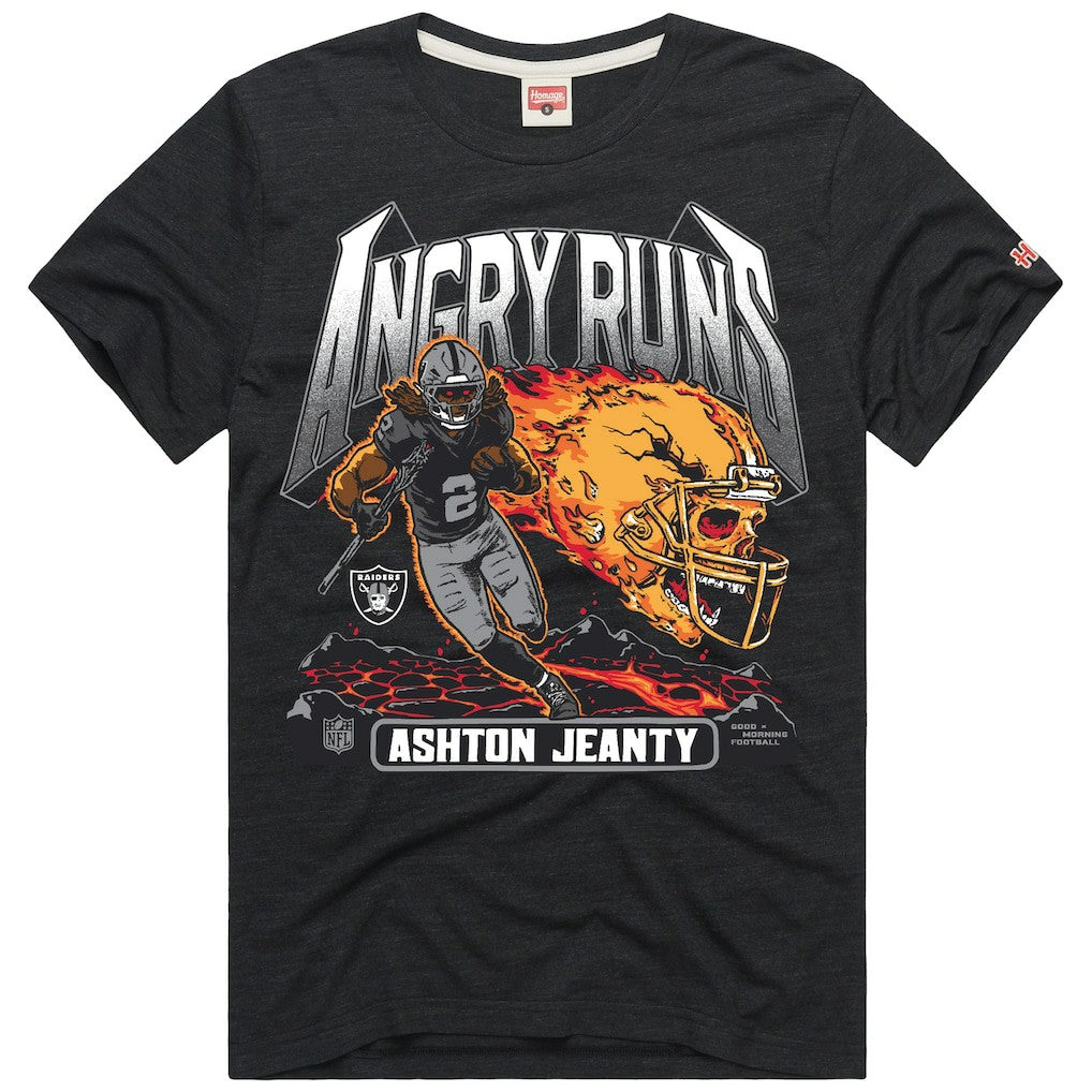Las Vegas Raiders  Ashton Jeanty  Homage Unisex Angry Runs Player Graphic Tri-Blend T-Shirt