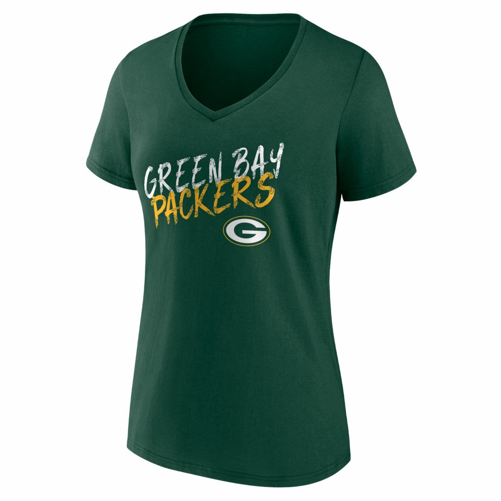 Green Bay Packers  Women's Hustle V-Neck T-Shirt