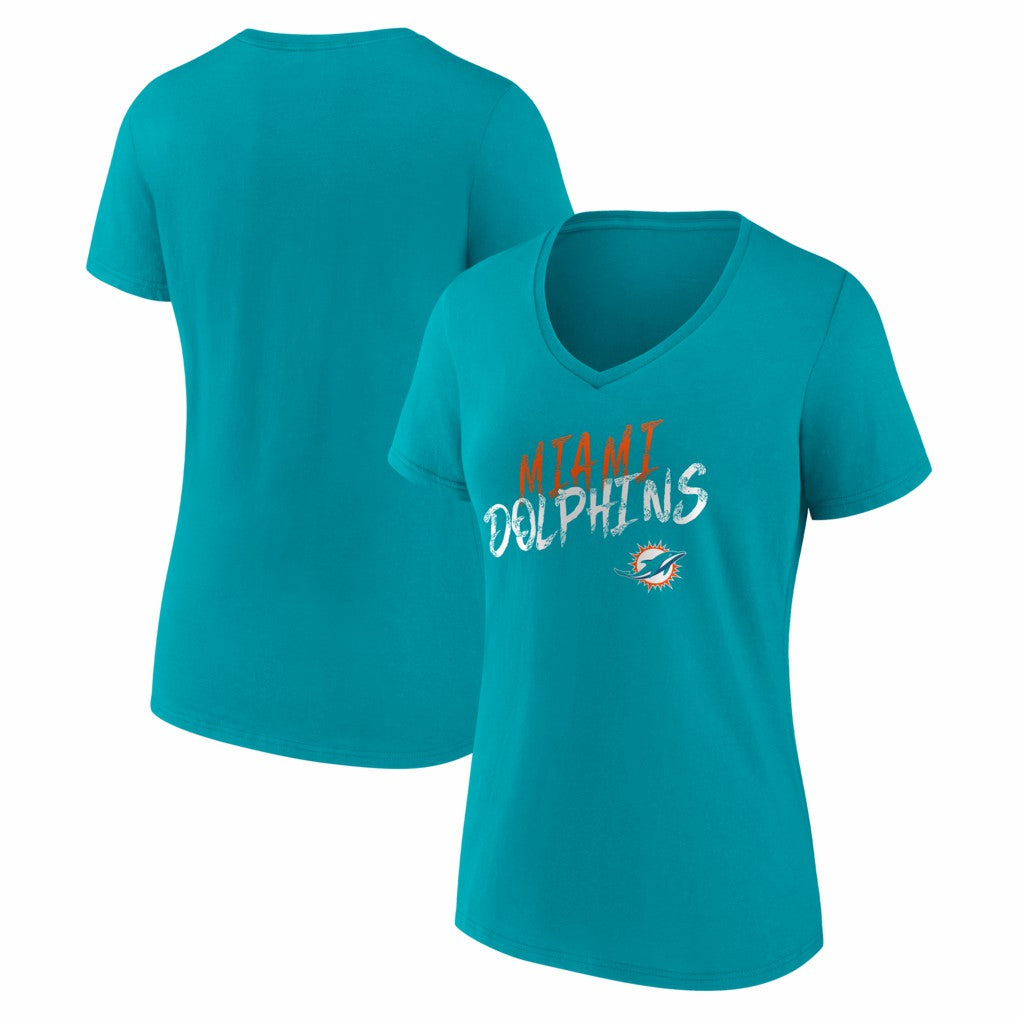 Miami Dolphins  Women's Hustle V-Neck T-Shirt