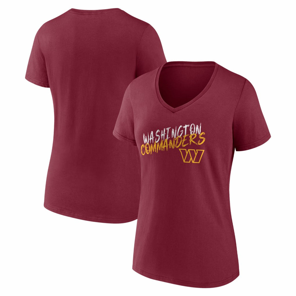 Washington Commanders  Women's Hustle V-Neck T-Shirt