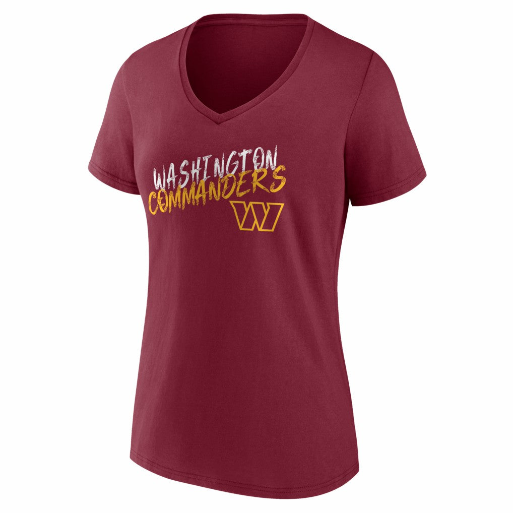 Washington Commanders  Women's Hustle V-Neck T-Shirt