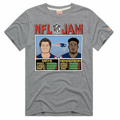 New England Patriots  Drake Maye & TreVeyon Henderson  Homage Unisex NFL Jam Tri-Blend T-Shirt