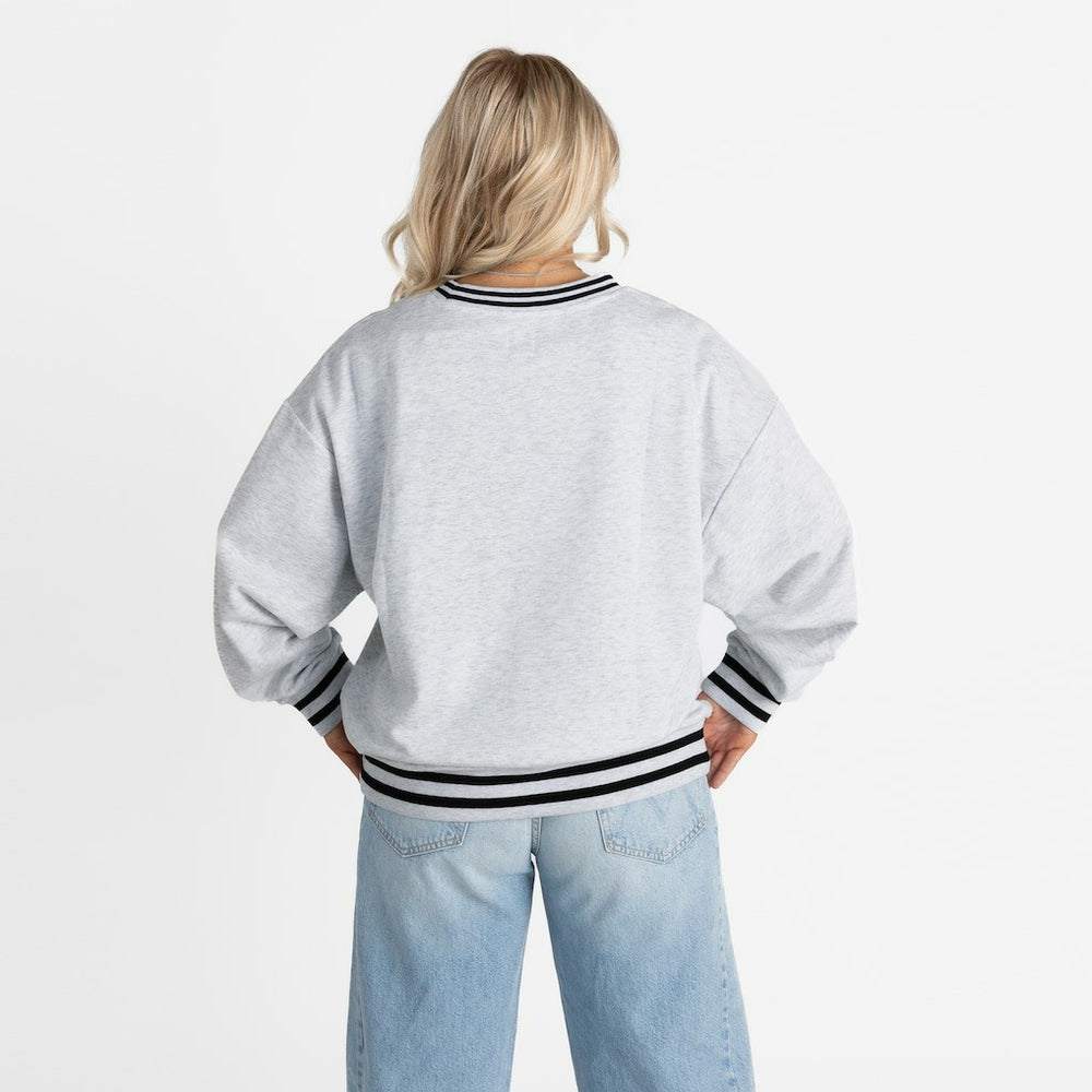 Pittsburgh Steelers  Gameday Couture Women's Oversized Gridiron Drive Ringer Stripe Sweatshirt