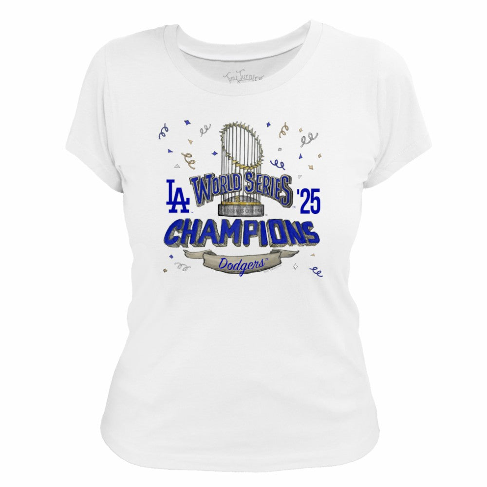 Los Angeles Dodgers Tiny Turnip Women's 2025 World Series Champions Parade T-Shirt | MLB Outlet