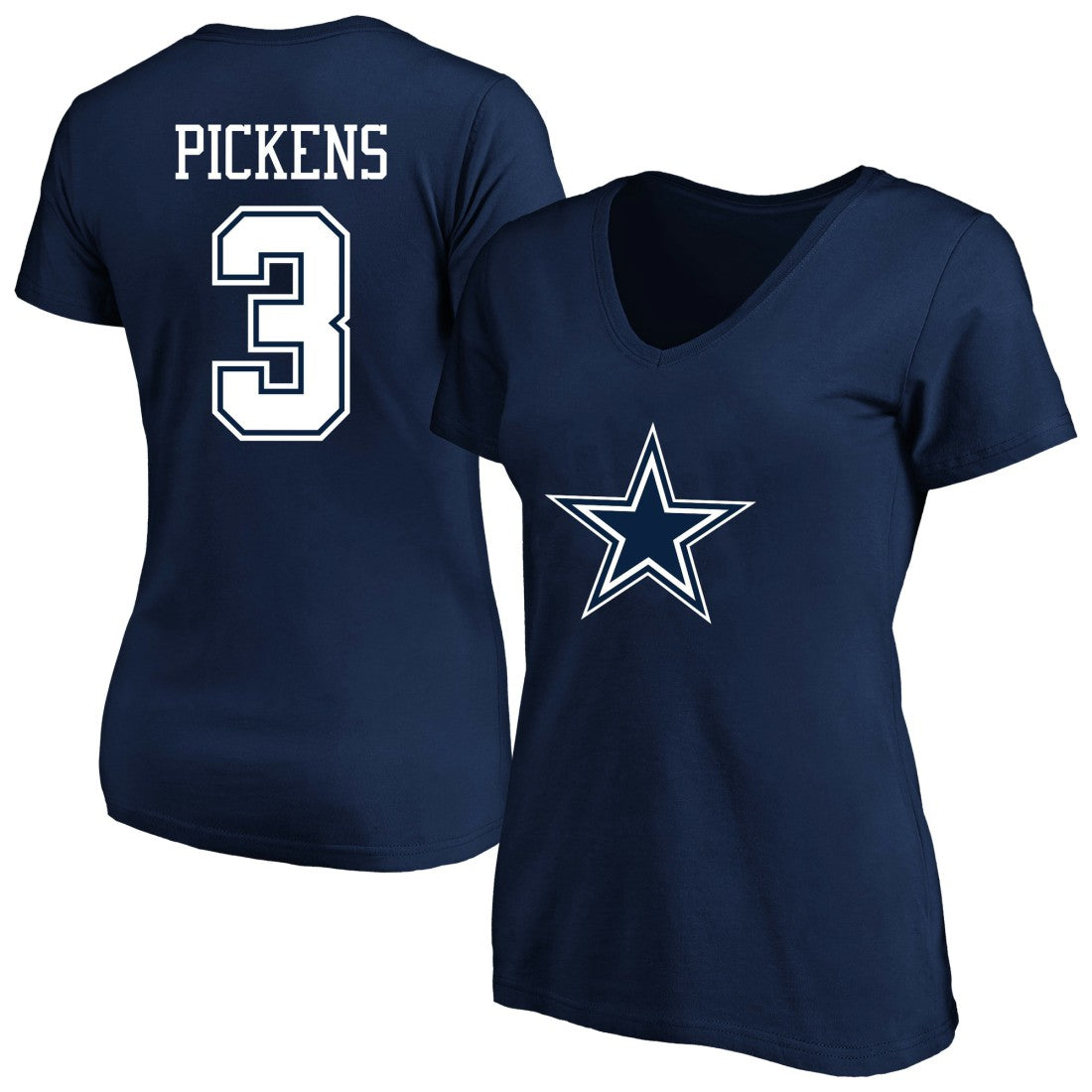 Dallas Cowboys Fanatics George Pickens  Women's Plus Size Name & Number V-Neck T-Shirt