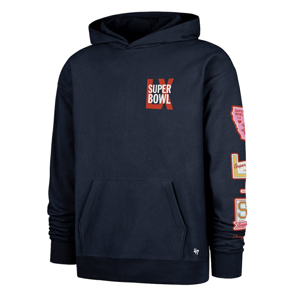 New England Patriots 47 brand Stoney Clover Lane x '47 Women's Super Bowl LX Patches Foundation Hoodie