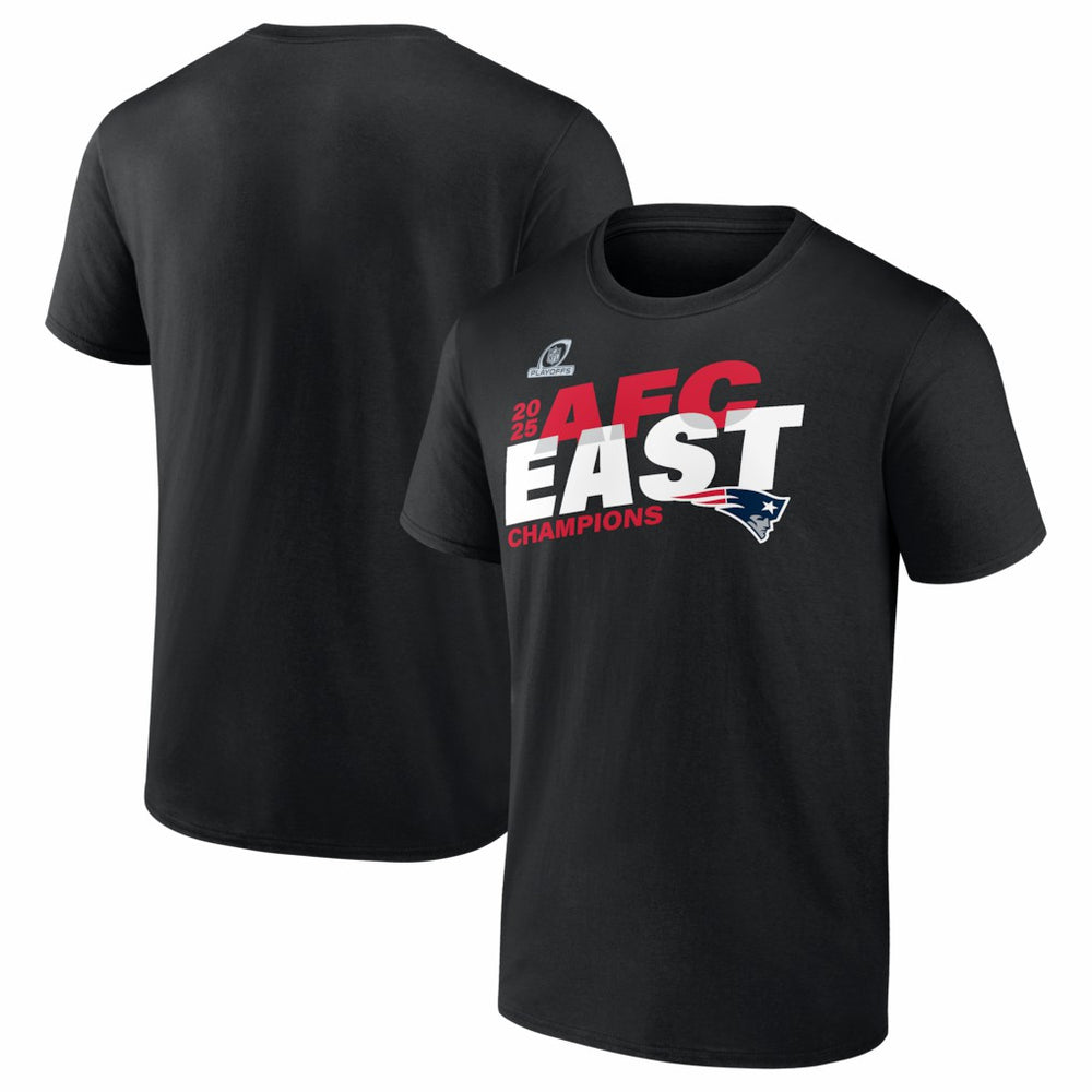 New England Patriots Fanatics 2025 AFC East Division Champions Big & Tall Conquer T-Shirt