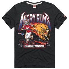 New England Patriots  Rhamondre Stevenson  Homage Unisex Angry Runs Player Graphic Tri-Blend T-Shirt
