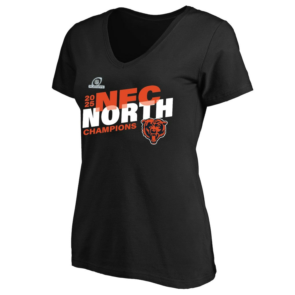 Chicago Bears Fanatics Women's 2025 NFC North Division Champions Plus Size V-Neck T-Shirt