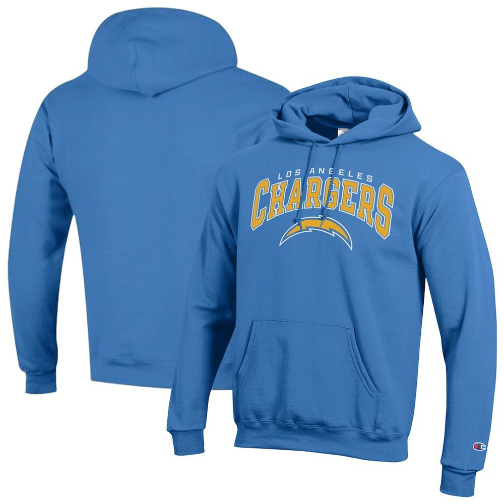 Los Angeles Chargers Champion Powerblend Arch over Logo Hoodie