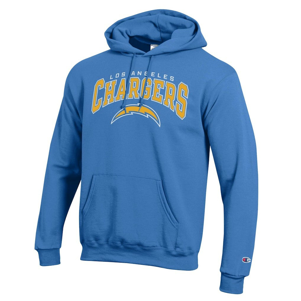 Los Angeles Chargers Champion Powerblend Arch over Logo Hoodie